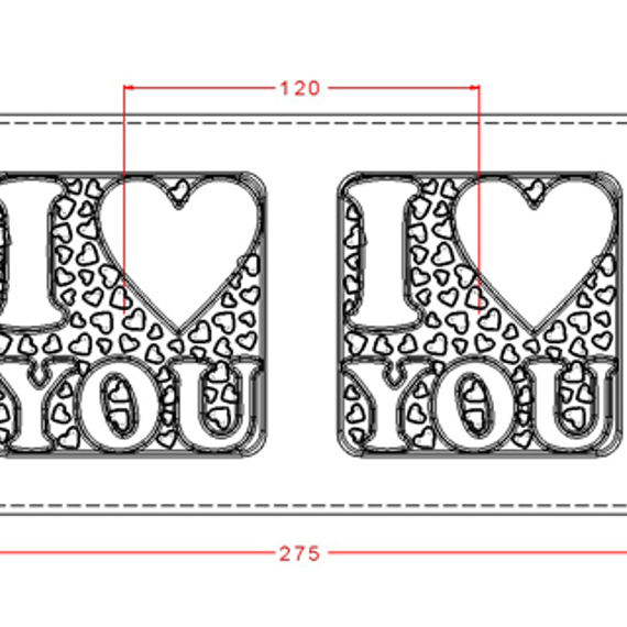 394-у | Форма для шоколадных изделий (275*135 мм)