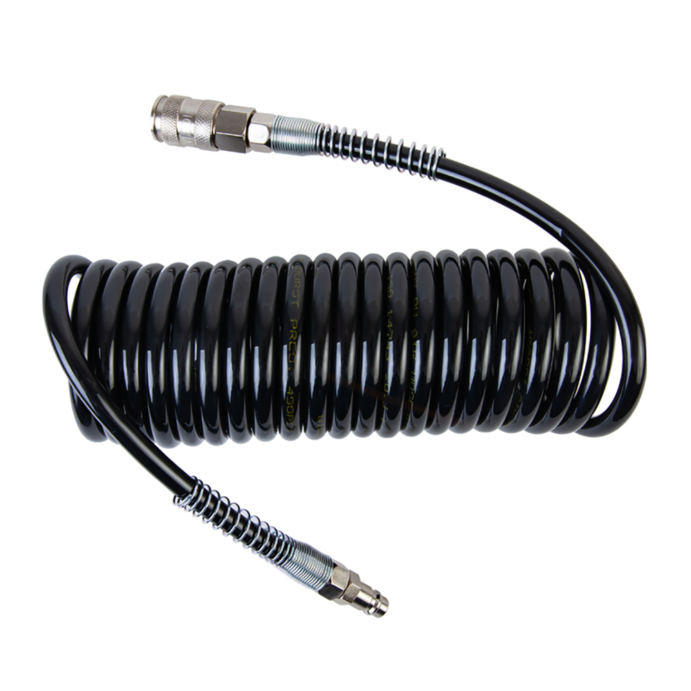 WDK-65757 Шланг спиральный полиуретановый с БРС, 6.5x10 мм, 5 м