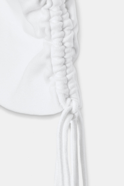 ZARA ТОП ИЗ ФЛАМЕ С ПОЯСОМ, БЕЛЫЙ