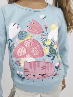 16-147-5 Лонгслив для девочки Лунева