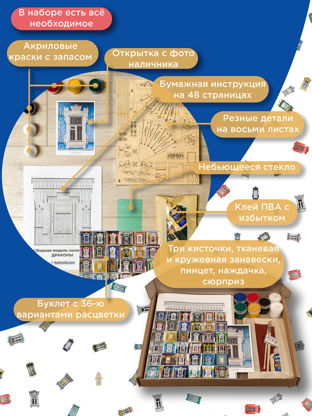 Сборная модель наличника «Драконы».