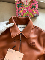 Кожаная куртка MIU MIU