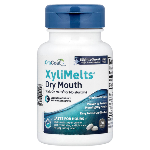 OraCoat, XyliMelts®, средство от сухости во рту, с легким сладковатым вкусом, 80 штук
