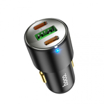 Автомобильное зарядное устройство HOCO NZ6, 1xUSB + 2xUSB-C, 45 Вт, черный, , 013276