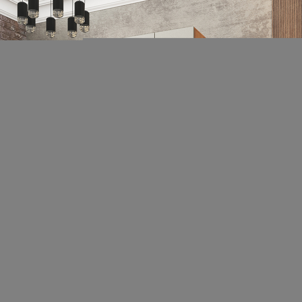 Шкаф Агератум МДФ двухсекционный с антресолью и стеллажом Лайн флай (0,27) А10029 матовая - Орех Экко 9459  170*45*220