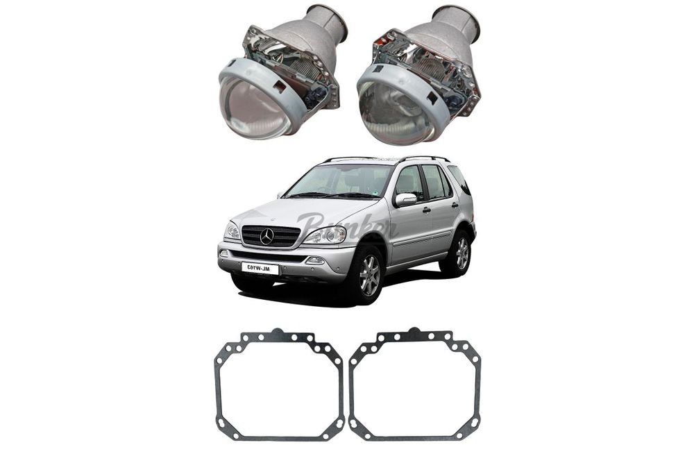 Готовый комплект для замены штатных линз Hella 2 Mercedes-Benz ML W163 2001-2005