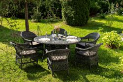 "Эспрессо–150 S" обеденная группа плетеная, цвет графит