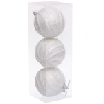 Новогодние шары «GLAME - Блестящий мир» 8 см (набор 3 шт), Белый