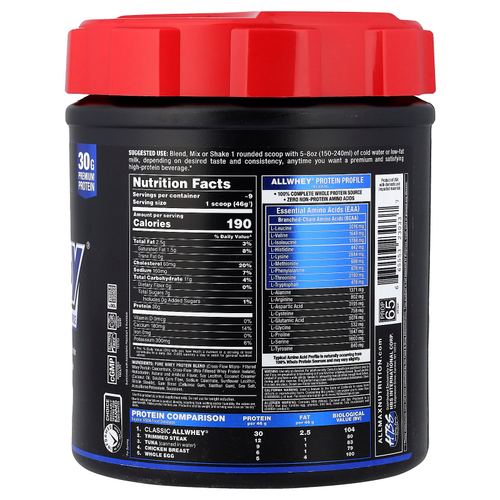 ALLMAX, CLASSIC ALLWHEY®, 100% источник сывороточного протеина, со вкусом ванили, 425 г (0,9 фунта)