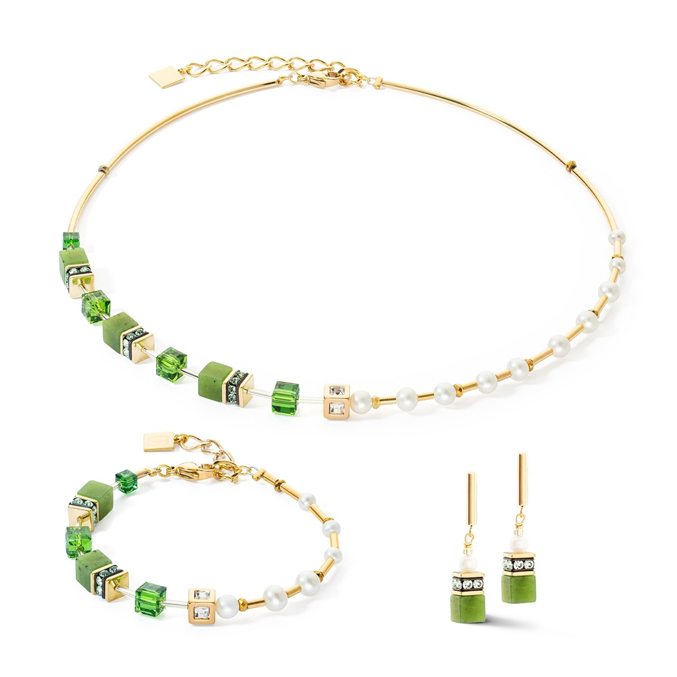 Серьги-пусеты Coeur de Lion Green-Gold 1122/21-0516