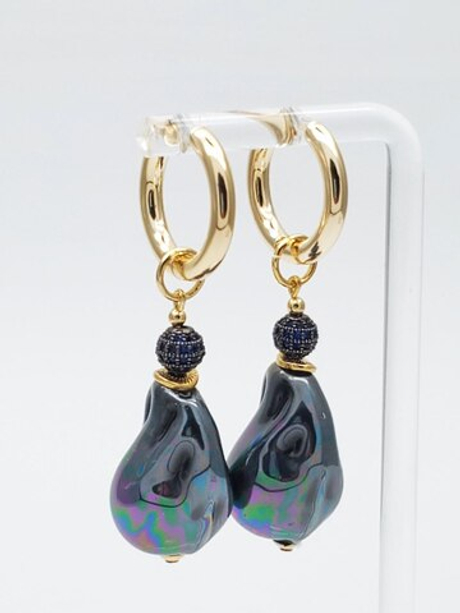 91001421 Серьги Роман с камнем