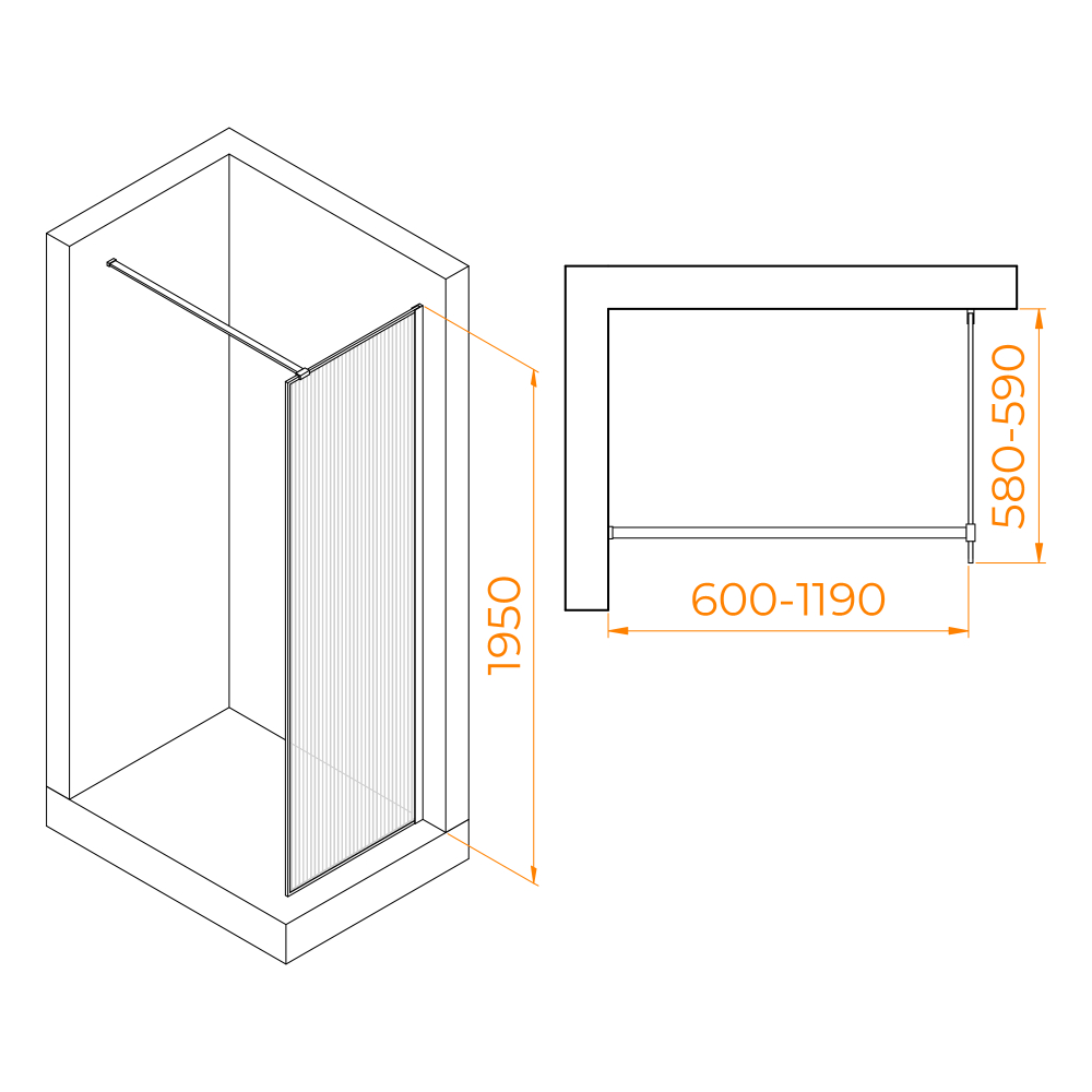Душевая перегородка RGW WA-08 (600)