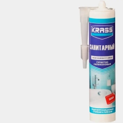 КРАСС герметик санитарный, силиконовый, белый, 300 мл