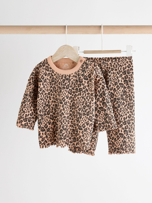 Лонгслив и легинсы в комплекте для малышей Next E22-102, Бежевый, Коричневый