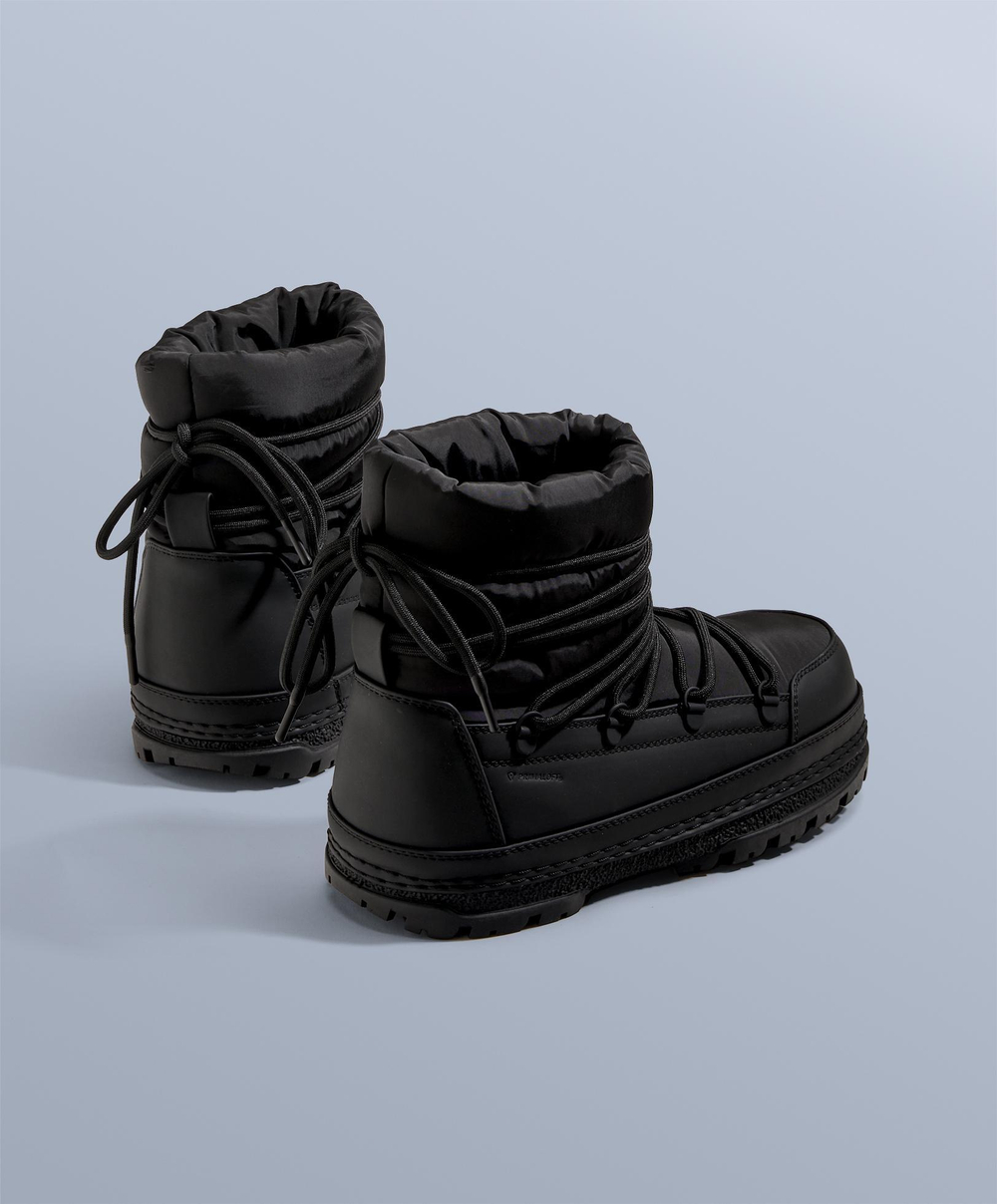 OYSHO Нейлоновые ботинки для апре-ски на шнуровке,черный