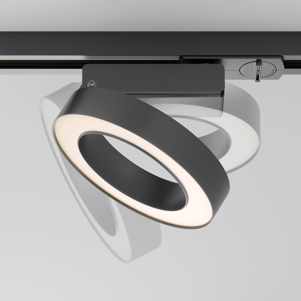 Трековый однофазный светодиодный светильник Maytoni Unity Rim TR044-1-12W3K-B