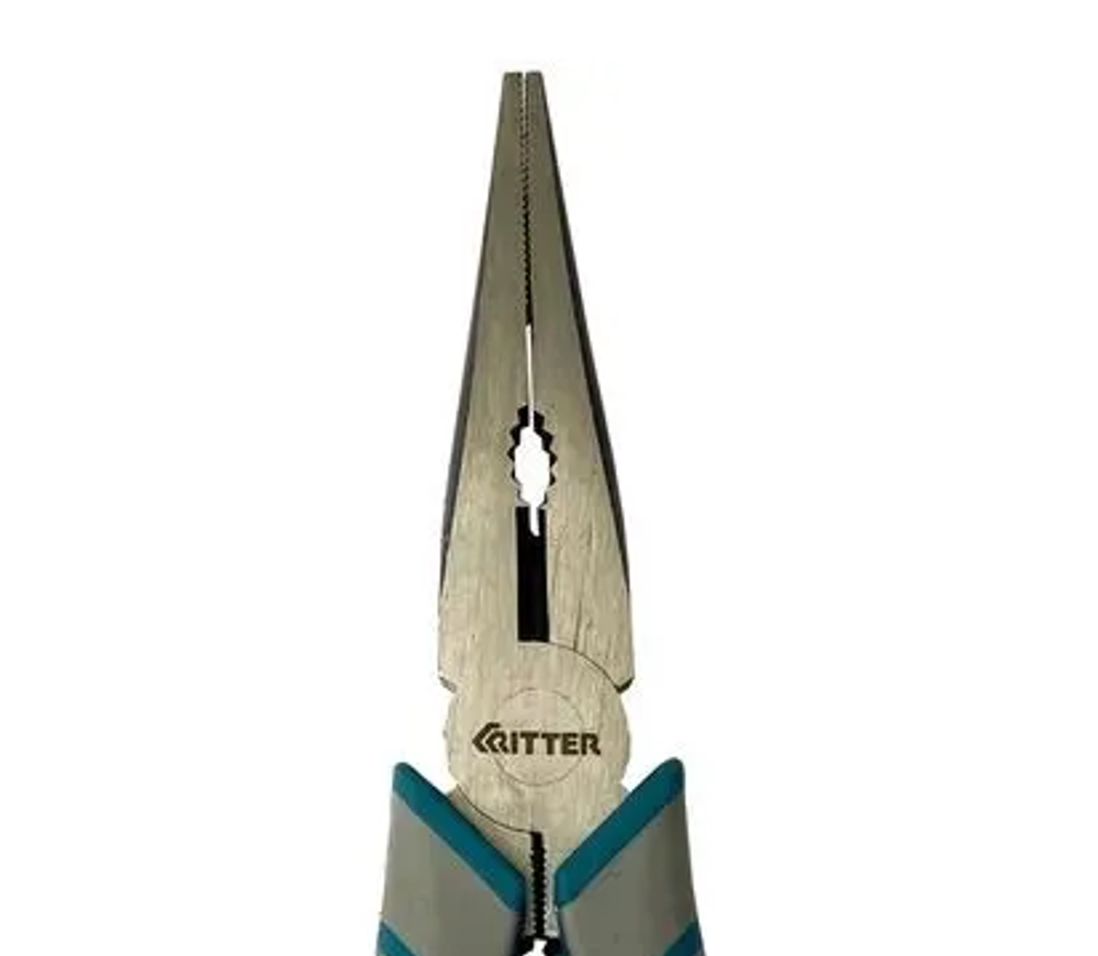Длинногубцы Ritter Profi 160мм прямые (сталь CR-V), двухкомпонентная рукоятка НТ320216