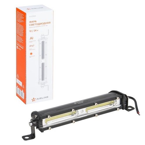 Фара светодиодная дополнительная 2 COB (24LED) 12W (Балка) 12-24V 186*30*47 однорядная, направленный свет (AIRLINE)