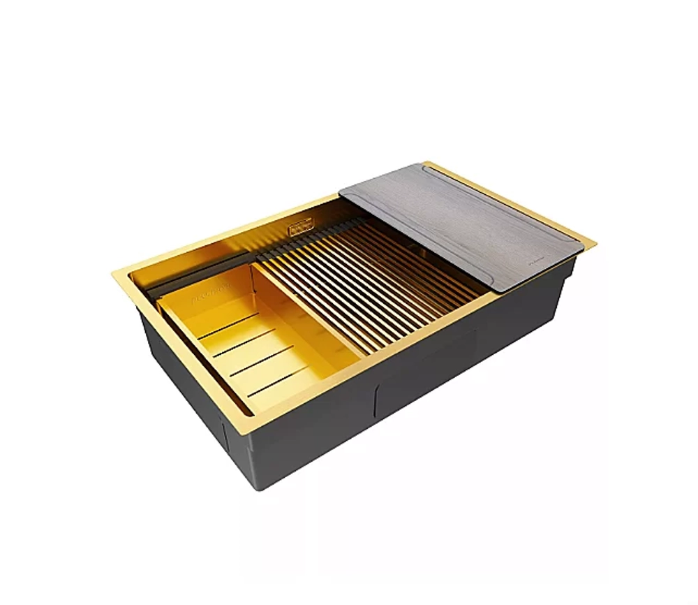 Кухонная мойка Paulmark NEXT-MULTI SINK 74 PM787445-BG брашированное золото