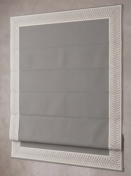 Римская штора Ecobella арт. Efes col. 117 с декоративным бордюром Te-Xo и карнизом