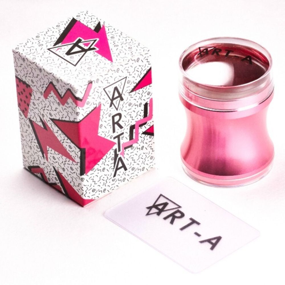 ART-A Штамп розовый 3,9см + скрапер