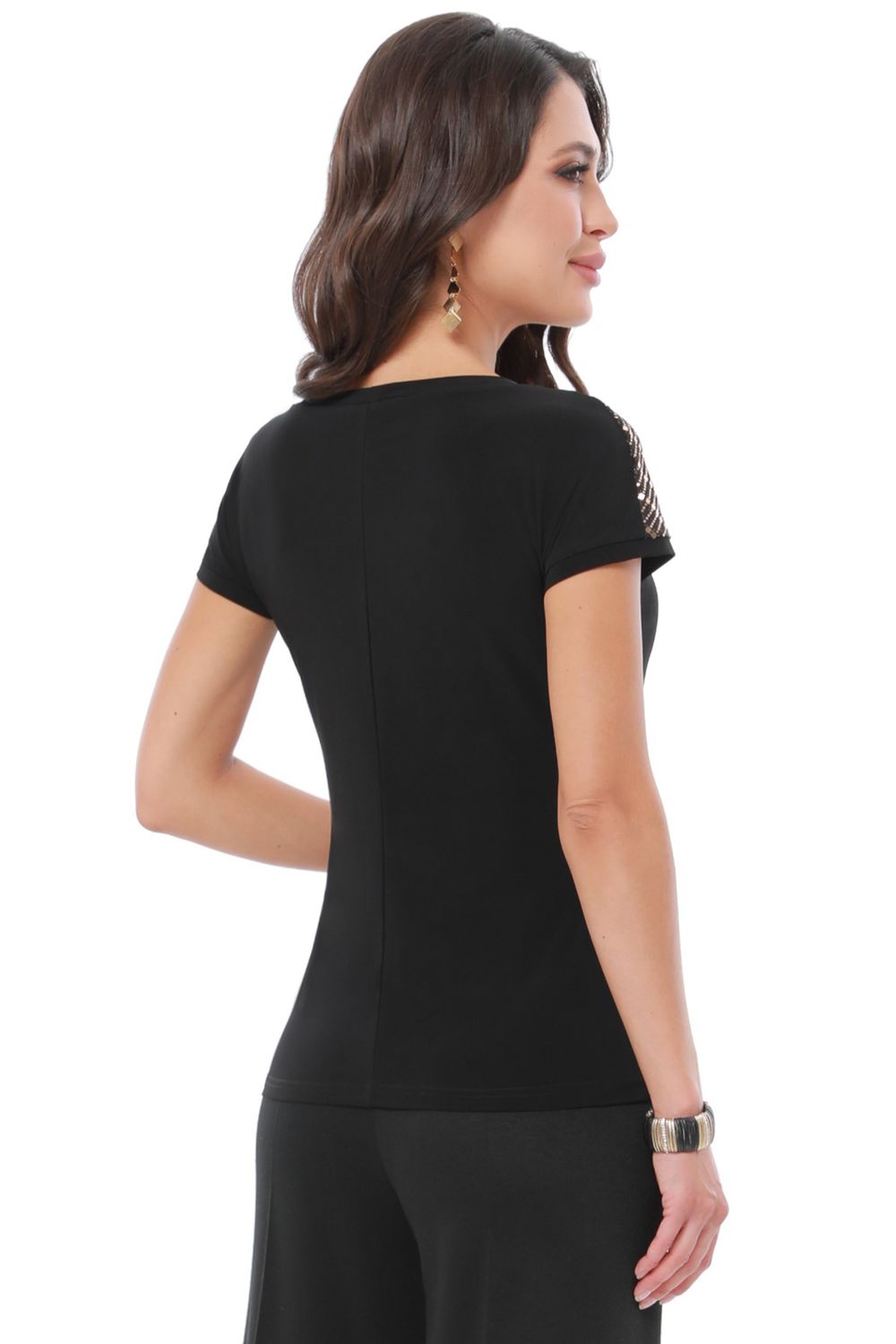 Блузка черная с кокеткой DStrend (Акция)