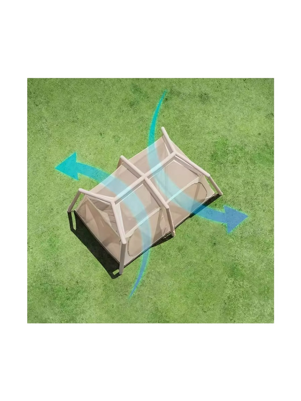 Палатка Naturehike Village 8.5 AIR 4-местная, надувной каркас, бело-коричневая