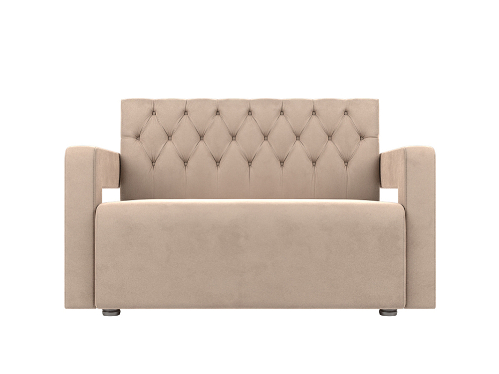 Диван кухонный прямой Рамос Люкс 2-х местный, Бежевый, Велюр, 109070