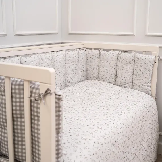 Комплект постельного белья Lollycottons Кролик Лаппин 6 предметов, Серый