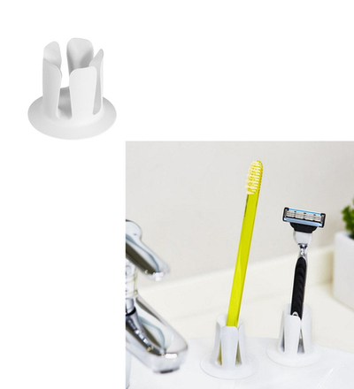 Держатель на присоске для зубных щеток,бритвенного станка белый