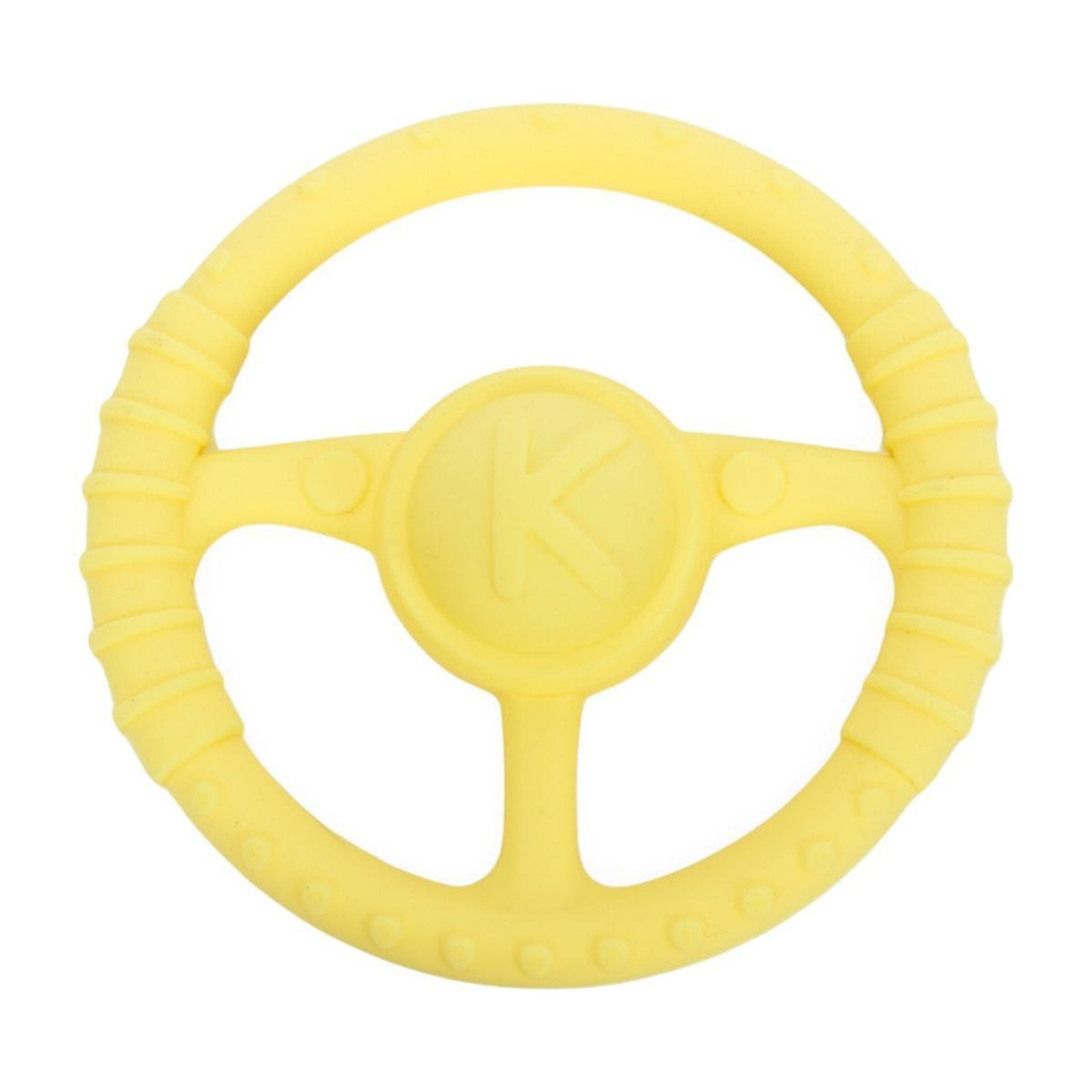 Массажер силиконовый "Руль" желтый (КНОПА)