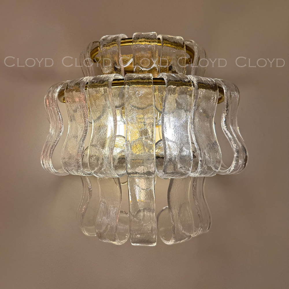 Бра Cloyd NAMASTE W3 / выс. 20 см - латунь - прозрачн.стекло (арт.20487)