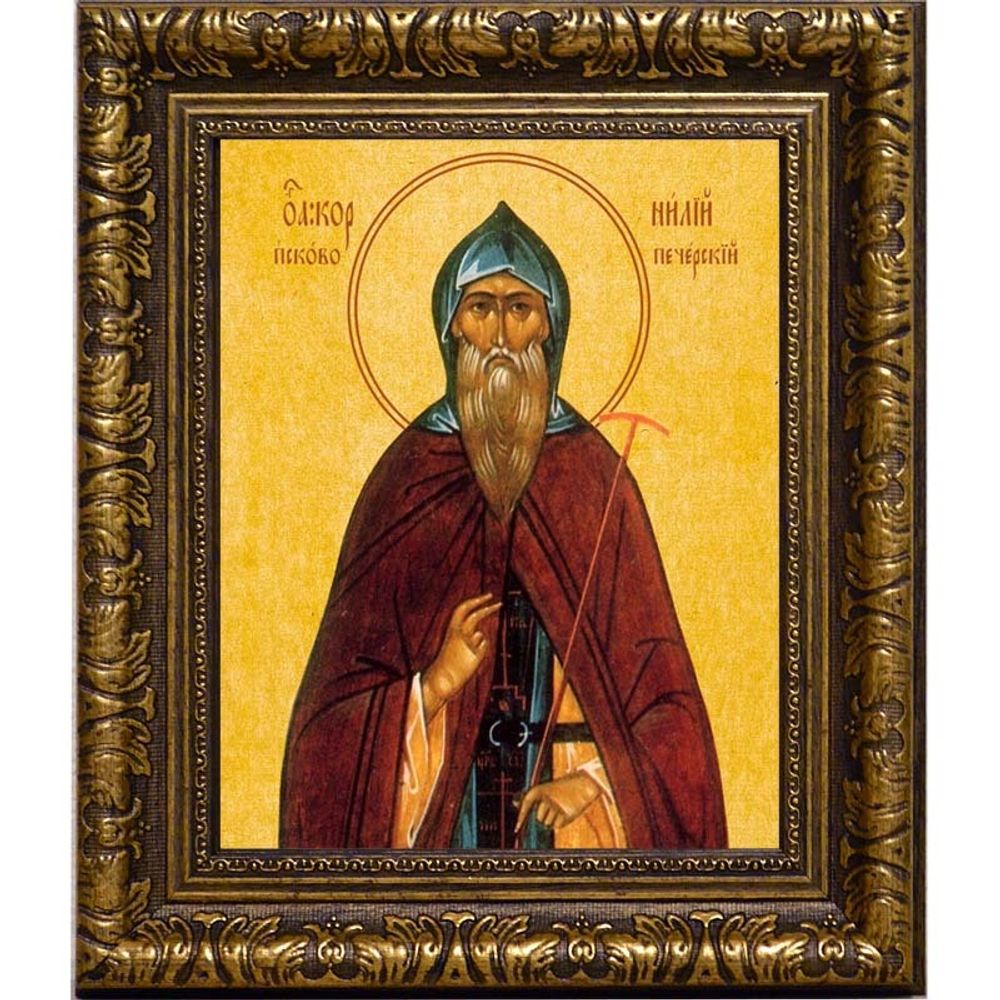 Корнилий Псково-Печерский Преподобомученик, игумен. Икона на холсте.
