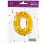 Шар фольгированный Цифра 0 101 см (Золотой)