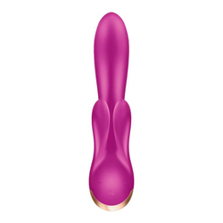 Вибратор-кролик Satisfyer Double Flex с двумя клиторальными отростками, фиолетовый