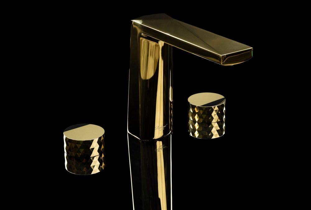 Boheme Смеситель врезной на 3отв. VENTURO Matt Gold, ручка DIAMOND