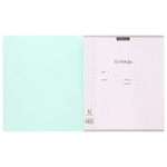 Тетрадь, 12 листов, клетка, пластик, Erich Krause, Pastel, Классика CoverPrо, голубой