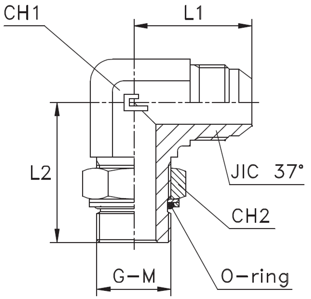 Штуцер FRG90 JIC 9/16 - BSP 1/4