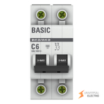 Автоматический выключатель 2P 6А (C) 4,5кА ВА 47-29 Basic