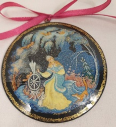 Ёлочная игрушка  диск с росписью "Снегурочка"