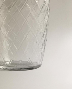 ZARA HOME СТАКАН ДЛЯ ЗУБНЫХ ЩЕТОК С УЗОРОМ «РОМБЫ», ПРОЗРАЧНЫЙ