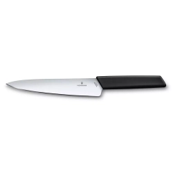 Victorinox - Нож Swiss Modern 19см для порционирования, черный / артикул   6.9013.19B  / GTIN 7613329150467