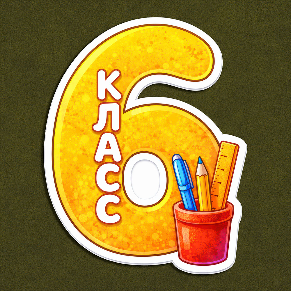 Цифра 6 цветная - декор для фотосессий