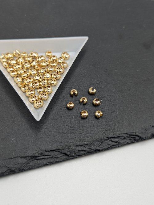 Бусины укрывные позолота 4мм, 10шт