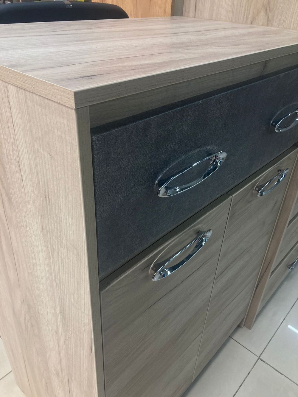 Тумба для обуви Дакота серый крафт/тиз серый ЛДСП