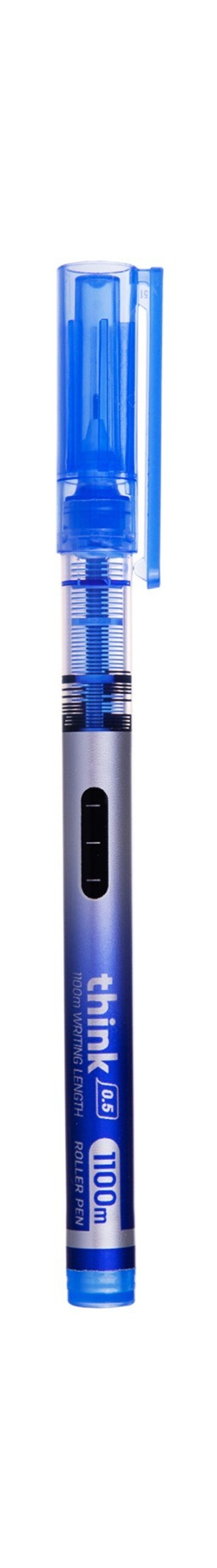 Роллер Deli THINK 0.5мм стреловидный пиш. наконечник, синий EQ300-BL