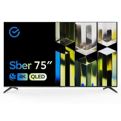 Телевизор 75" SBER QLED 4K UHD, голосовой помощник Салют, черный (SDX-75UQ5231)