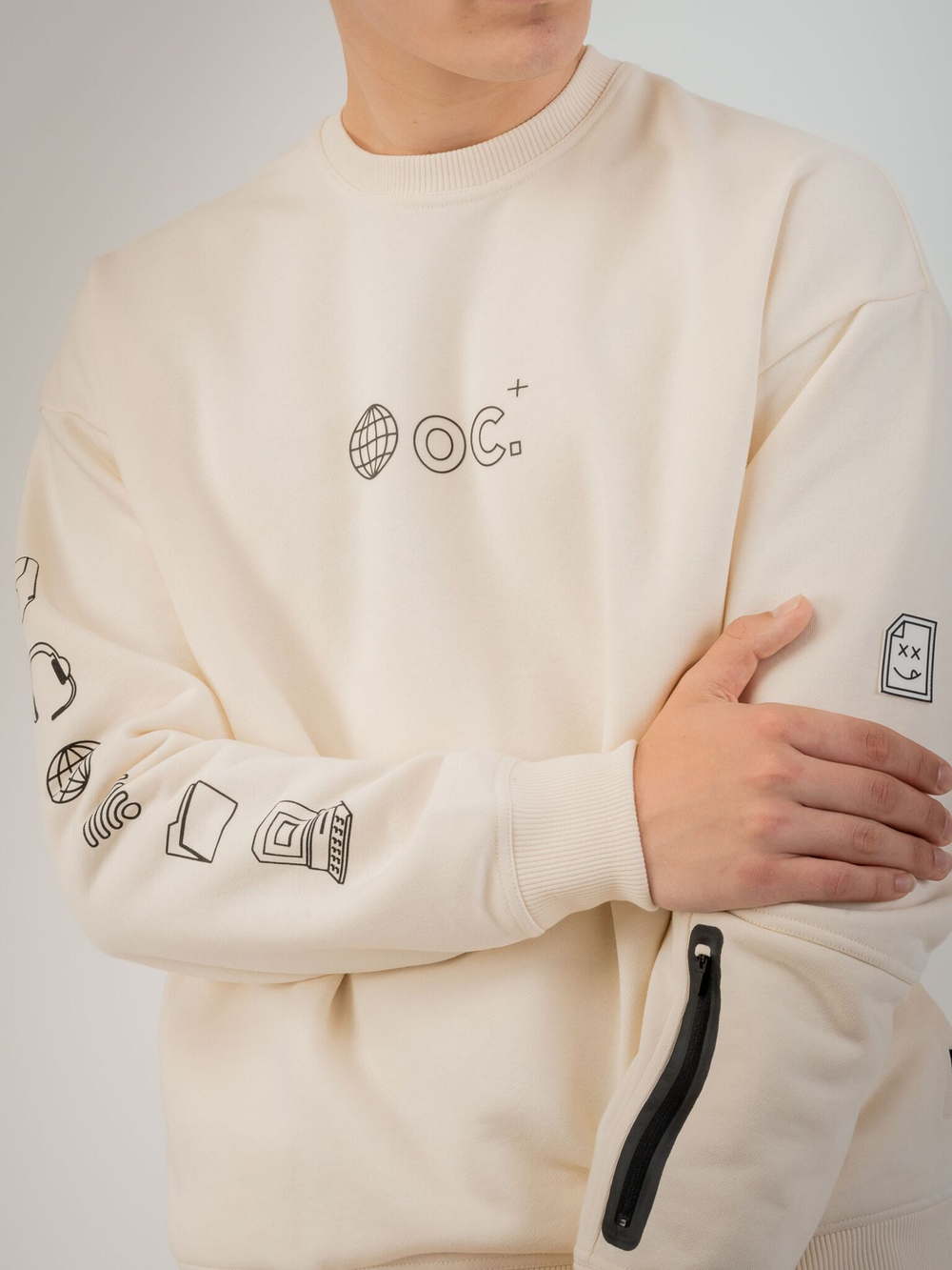 Свитшот мужской ORIGINAL CREATOR GLOBE SWEATSHIRT, Молочный