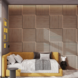 Панель Стеновая Акустическая Comfort (Комфорт), Базис, Дуб Снежный, 600х600х9 мм