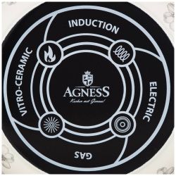 КАСТРЮЛЯ ЭМАЛИРОВАННАЯ AGNESS С КРЫШКОЙ, СЕРИЯ ЯБЛОНЕВЫЙ САД 3,8Л, ДИА.20СМ ПОДХОДИТ ДЛЯ ИНДУК.ПЛ